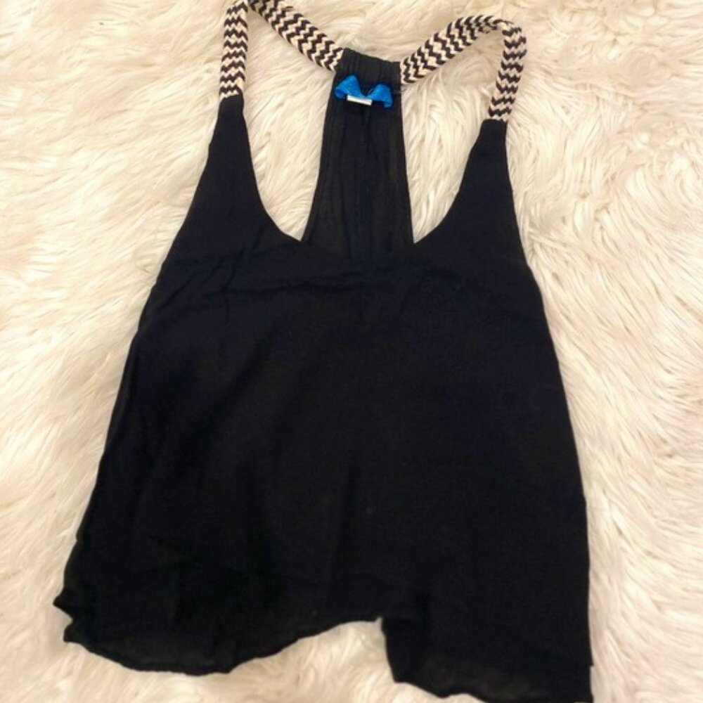 Black tank with shoulder details